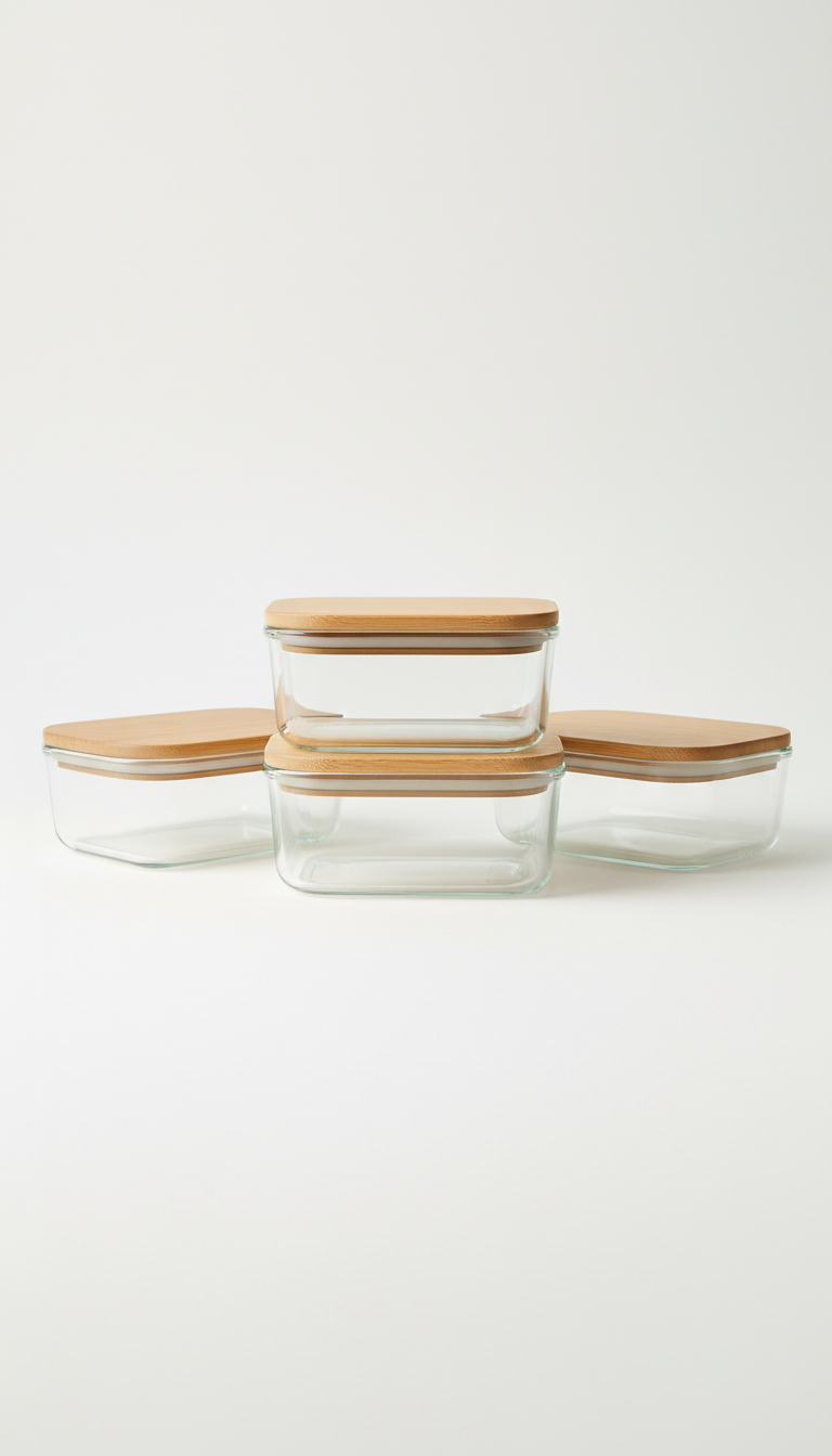 Glass Food Storage Container Trio
