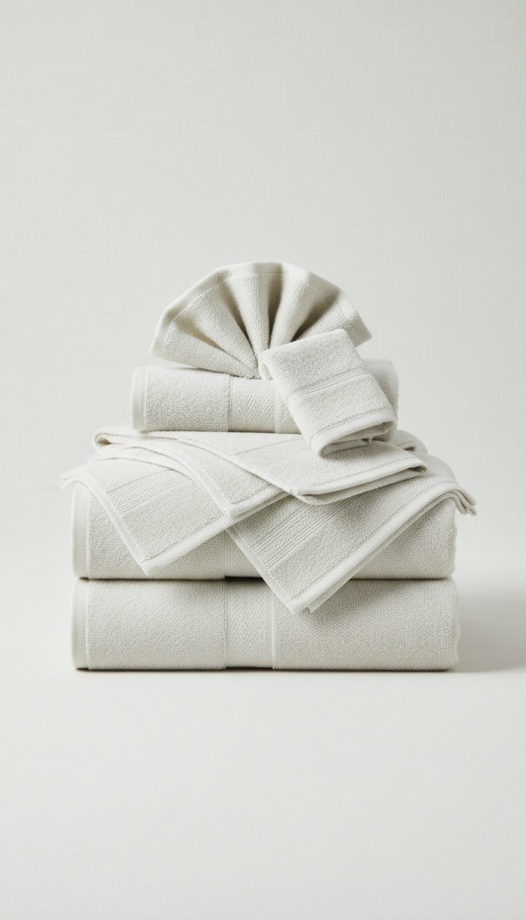 Mist White Cotton Bath Towel Set