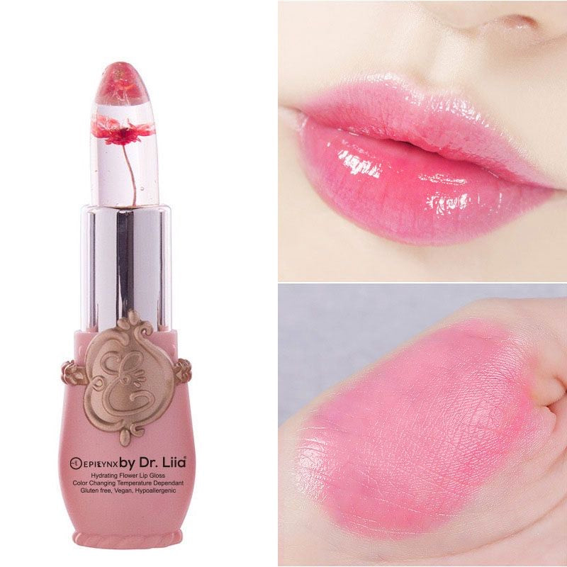 Gluten-Free Color-Changing Flower Lip Gloss – Nut-Free, Vegan & Hydrating