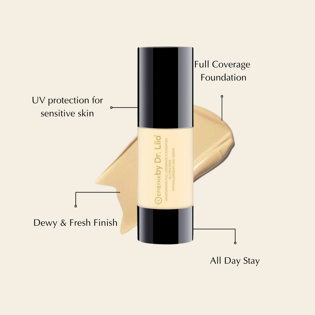 Gluten-Free Full-Coverage Foundation SPF 15 – Nut-Free, Vegan & Hydrating Dewy Finish