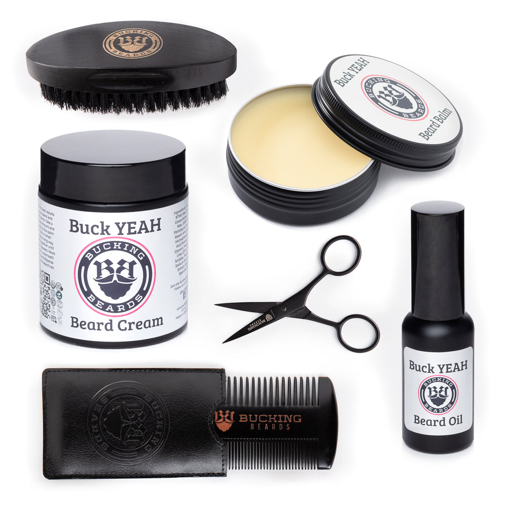 Gluten-Free Men’s Grooming Set – Nut-Free, Vegan Beard Balm, Cream, Oil & Kit