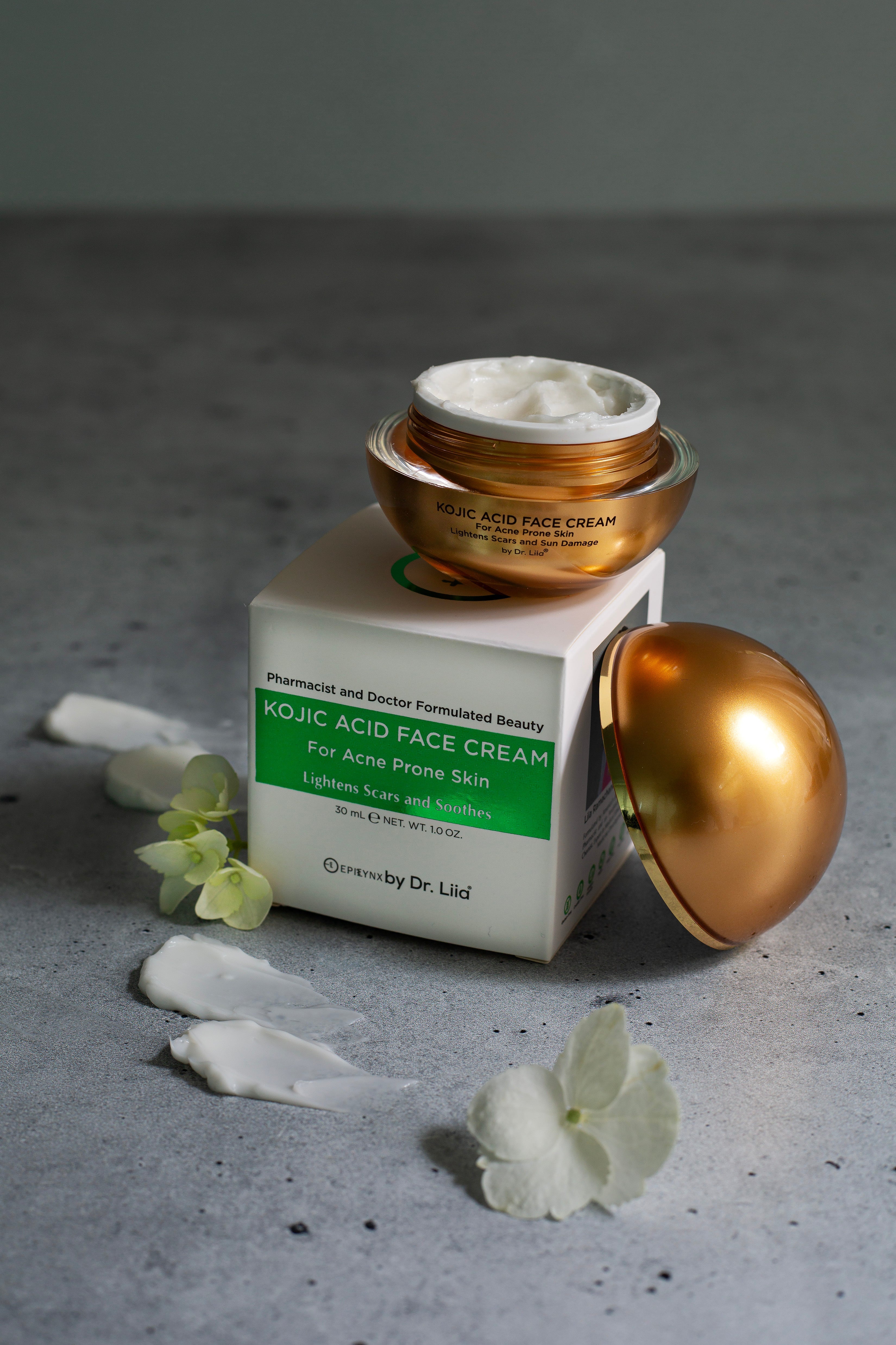 Gluten-Free Kojic Acid Face Cream – Nut-Free, Vegan Brightening for Acne-Prone Skin