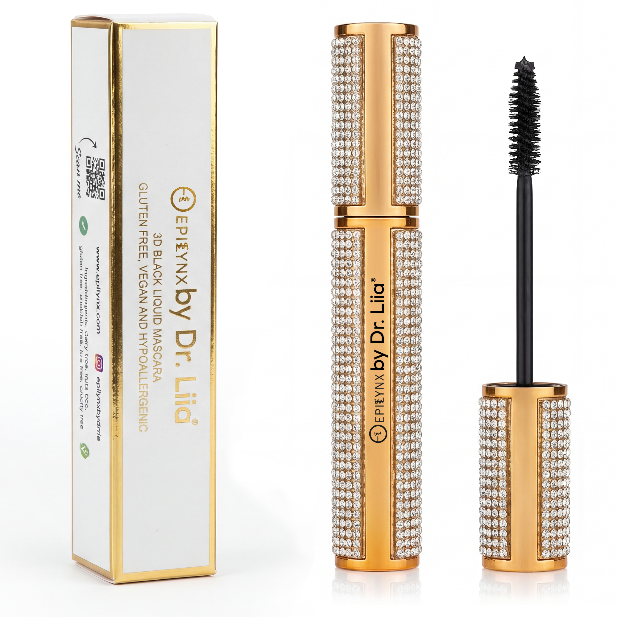Gluten-Free Mascara, Black & Blue – Nut-Free, Vegan Mega Volume for Sensitive Eyes