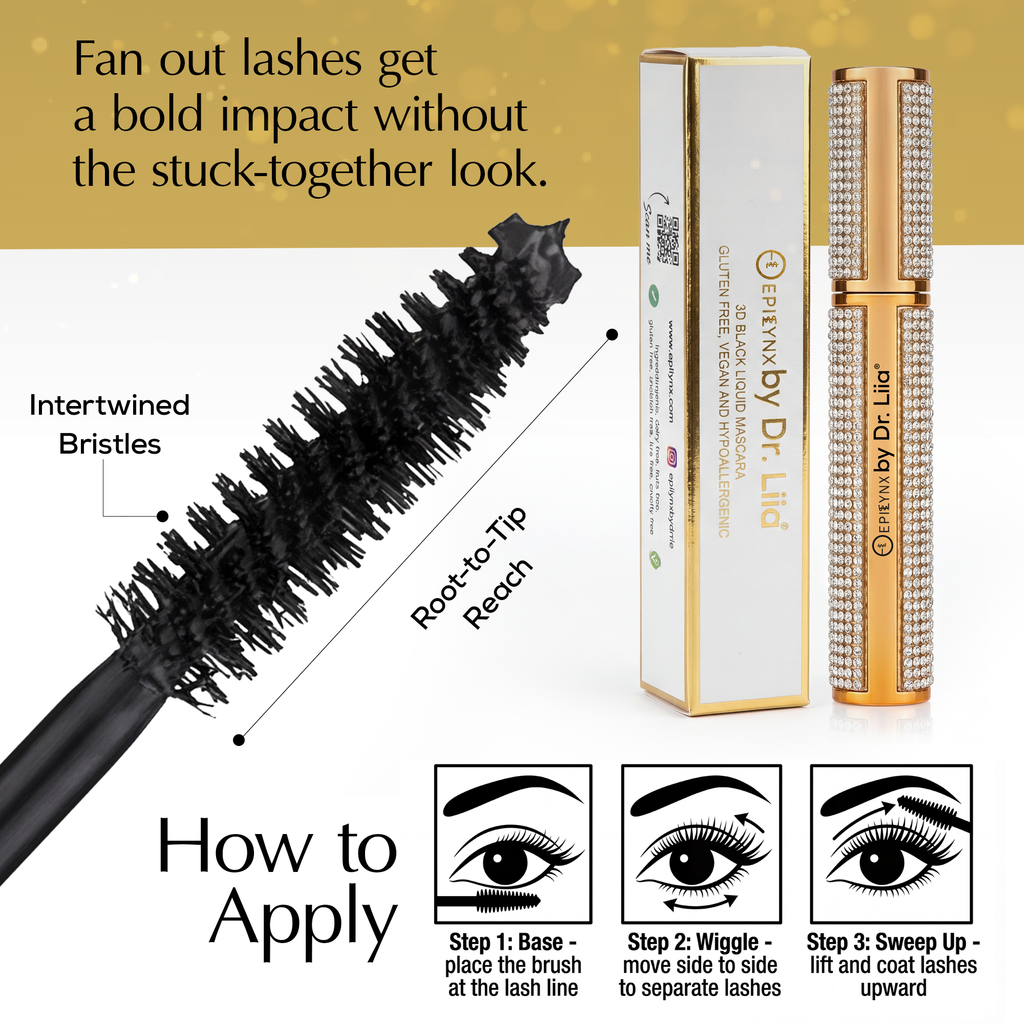 Gluten-Free Mascara, Black & Blue – Nut-Free, Vegan Mega Volume for Sensitive Eyes