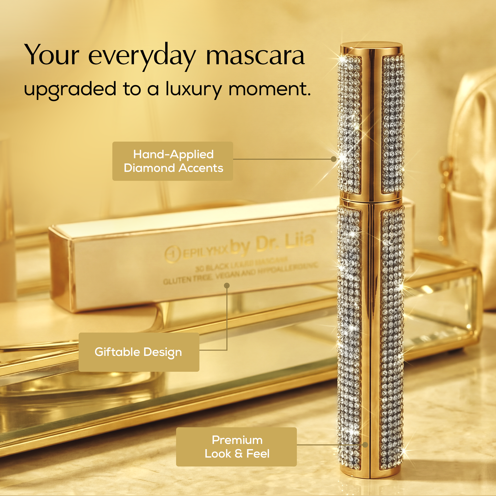 Gluten-Free Mascara, Black & Blue – Nut-Free, Vegan Mega Volume for Sensitive Eyes