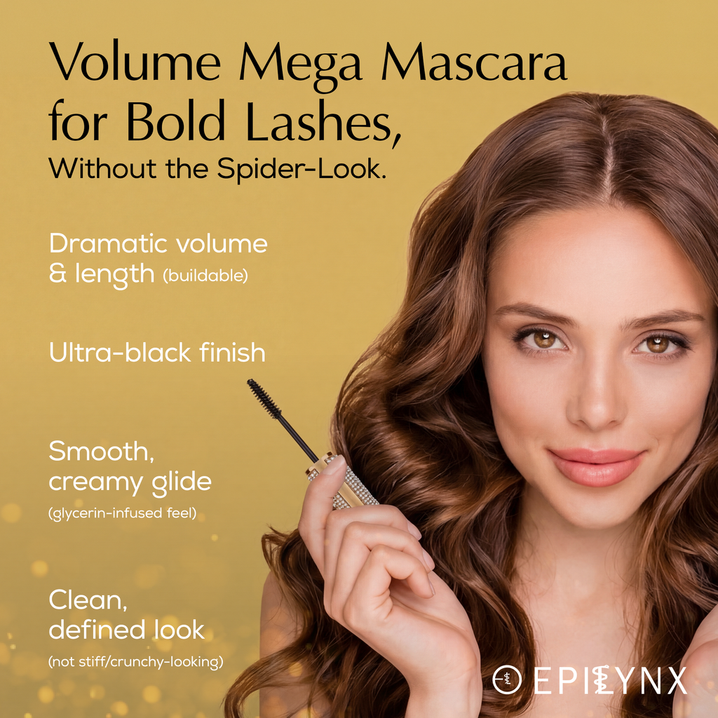Gluten-Free Mascara, Black & Blue – Nut-Free, Vegan Mega Volume for Sensitive Eyes