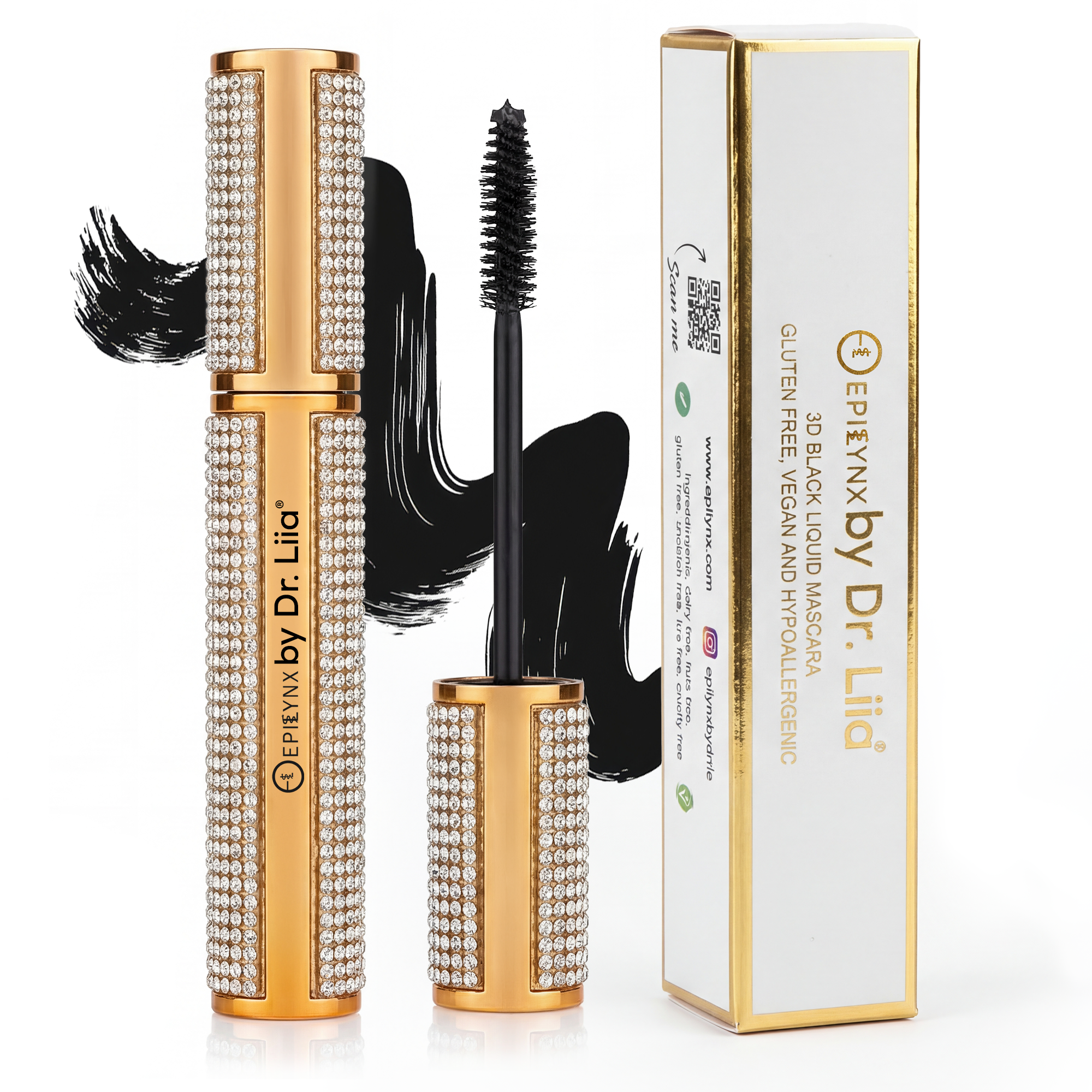 Gluten-Free Mascara, Black & Blue – Nut-Free, Vegan Mega Volume for Sensitive Eyes