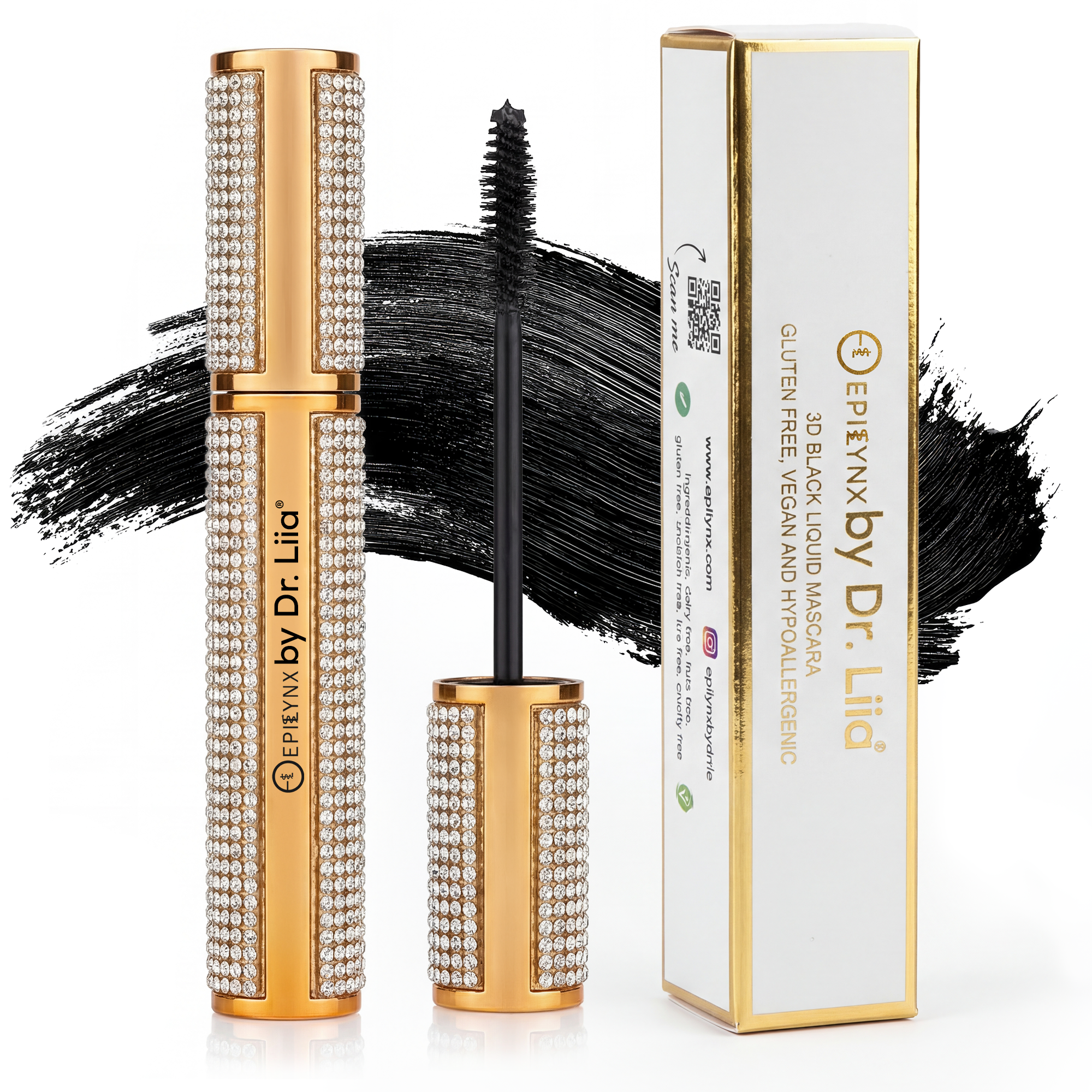 Gluten-Free Mascara, Black & Blue – Nut-Free, Vegan Mega Volume for Sensitive Eyes