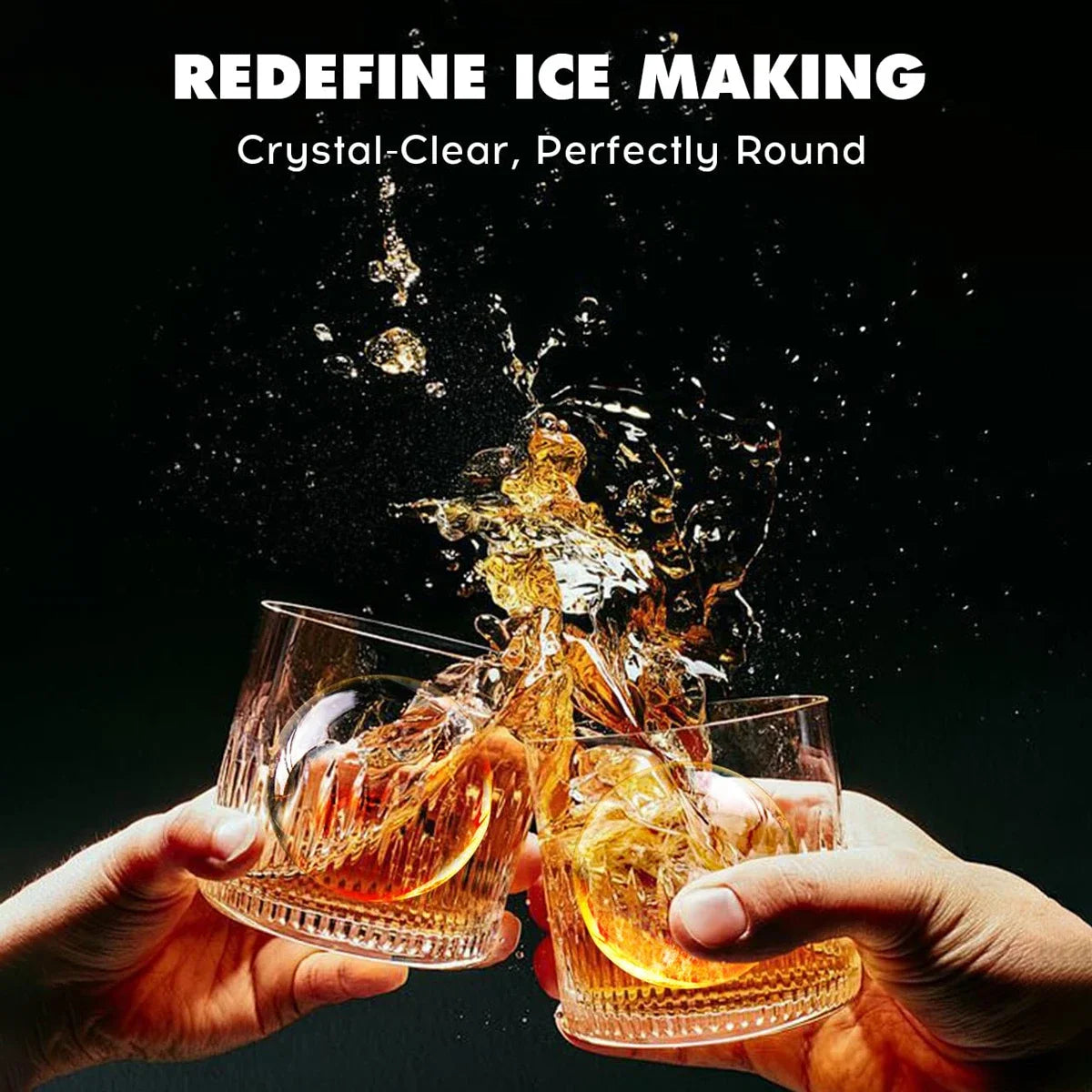 Clear Ice Cube Maker Ice Tray 4 Large Balls Bartender-Quality Ice Mold Easy-to-Remove Sphere Silicone Mold Kitchen Gadgets