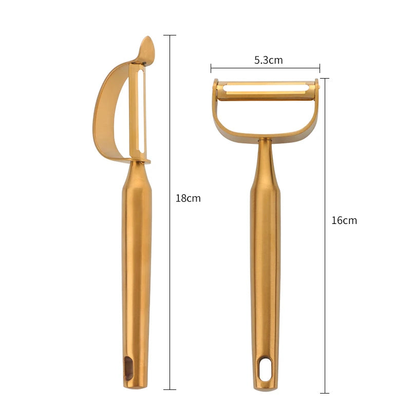 New Gold Fruit Peeler Stainless steel Potato Peeler Vegetables Grater Cutter Julienne Metal Fruit serving tools Kitchen Gadgets
