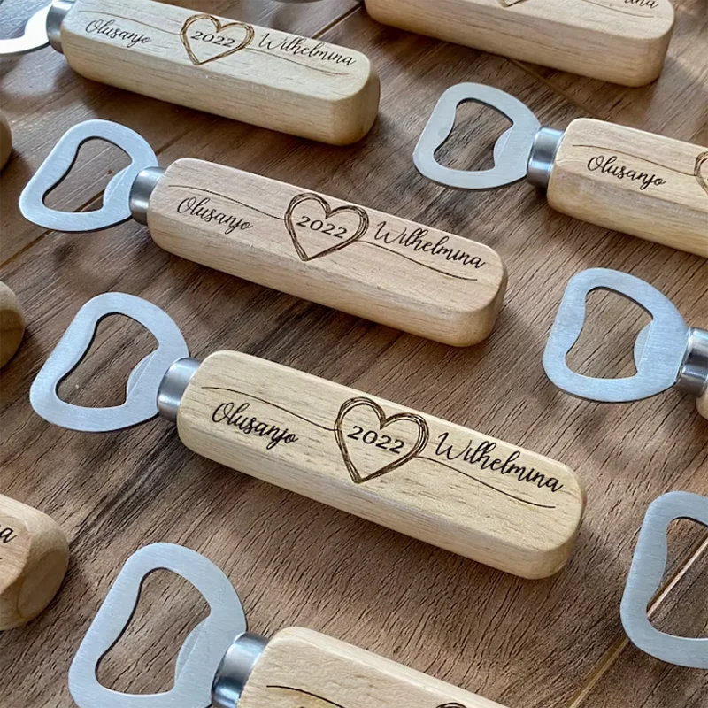 Personalized Beer Opener Wood Bottle Opener Kitchen Gadgets Bar Tools Wedding Supplies Wedding Favors And Gifts For Guest
