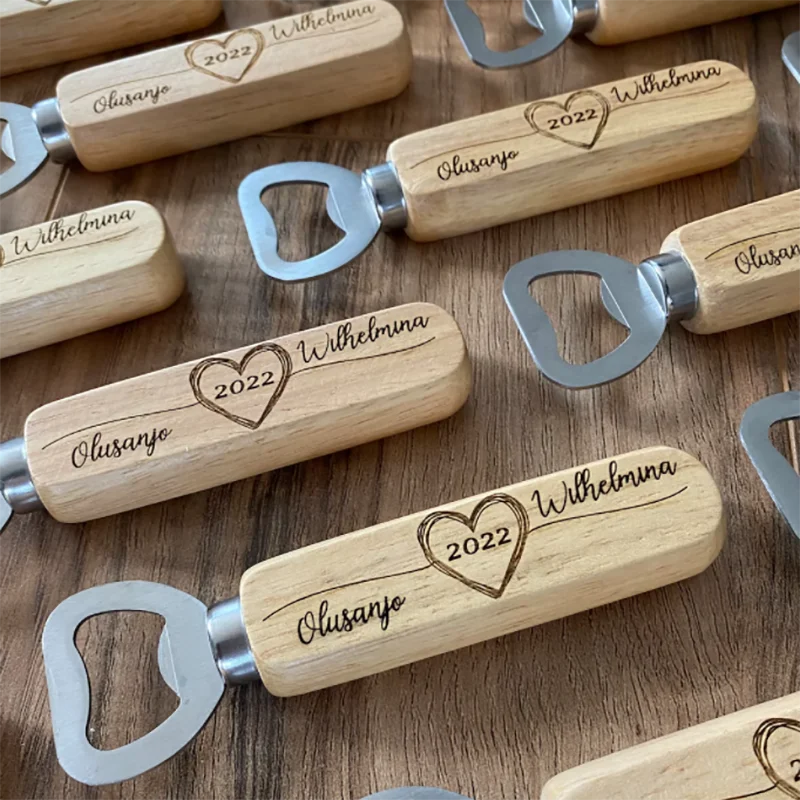 Personalized Beer Opener Wood Bottle Opener Kitchen Gadgets Bar Tools Wedding Supplies Wedding Favors And Gifts For Guest