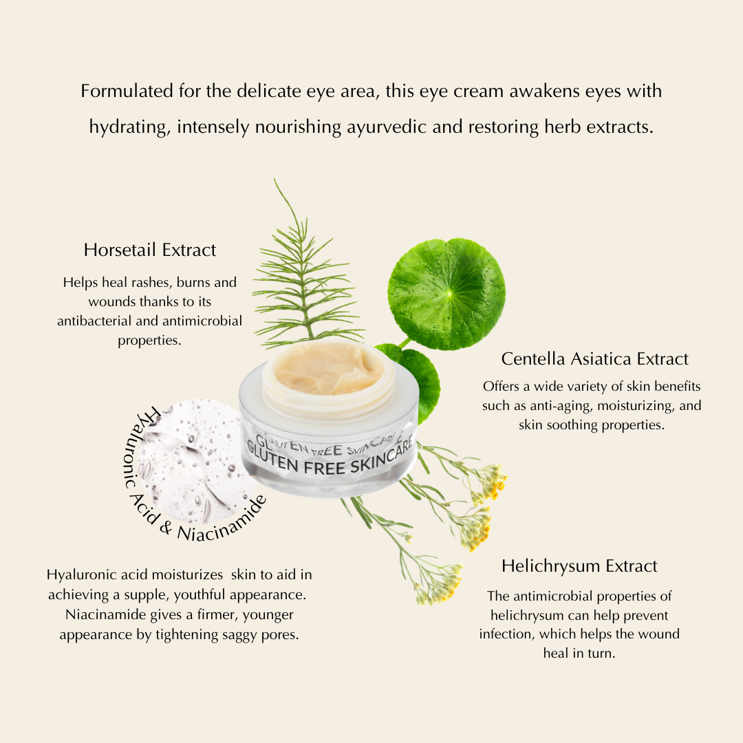 Gluten-Free Brightening Eye Cream – Nut-Free, Vegan & Firming for Under Eyes