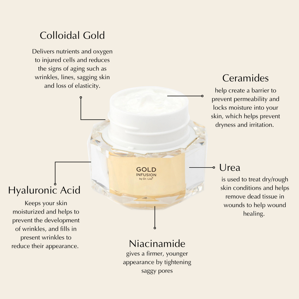 Gluten-Free Gold Infusion Face Cream – Nut-Free, Vegan, Brightening & Firming