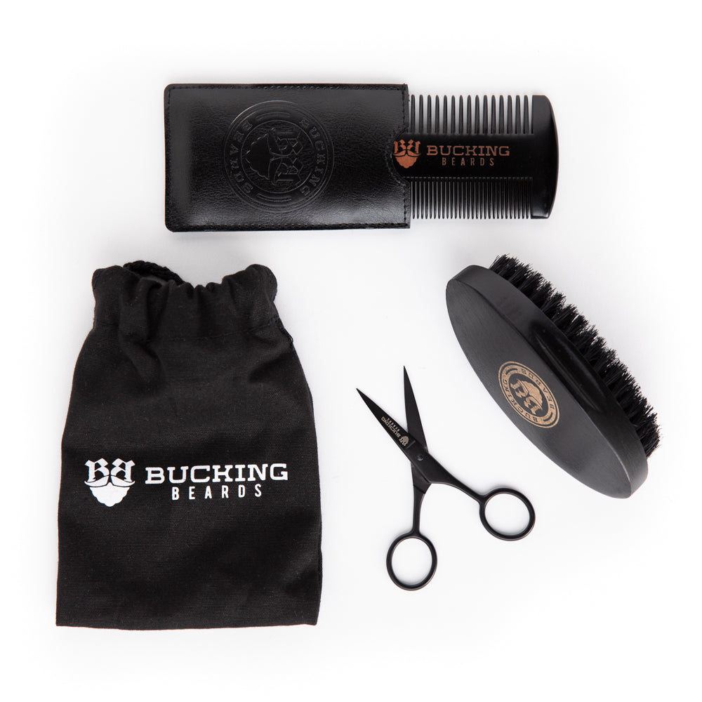 Gluten-Free Beard Grooming Kit – Nut-Free, Vegan Complete Set for Growth & Styling