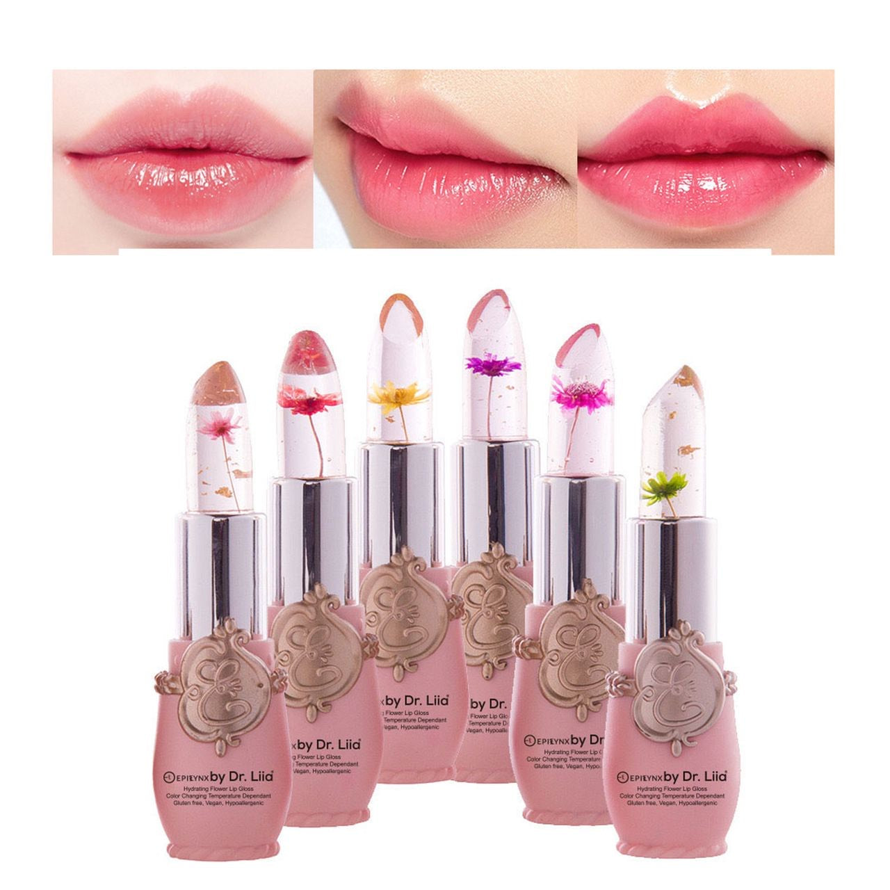 Gluten-Free Color-Changing Flower Lip Gloss – Nut-Free, Vegan & Hydrating