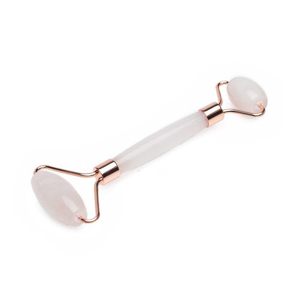 Rose Quartz Facial Roller – Dual-Ended Cooling Tool for Puffiness & Skin Radiance