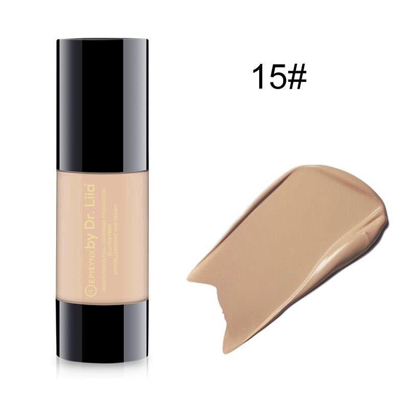 Gluten-Free Full-Coverage Foundation SPF 15 – Nut-Free, Vegan & Hydrating Dewy Finish