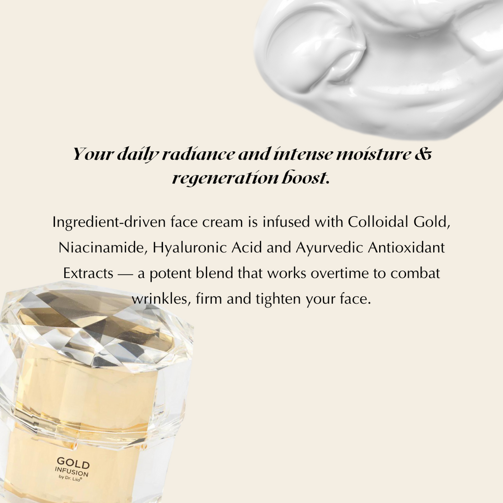 Gluten-Free Gold Infusion Face Cream – Nut-Free, Vegan, Brightening & Firming